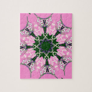 Puzzle Design de mode florale noir et rose