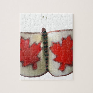 Puzzle Design de papillon du drapeau canadien