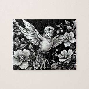 Puzzle Design de tatouage noir et blanc de colibri