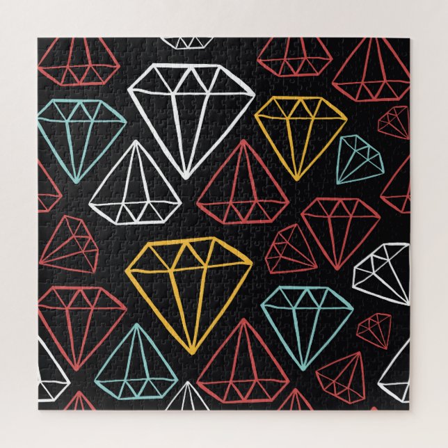Puzzle Design diamant vintage, motif transparent (Vertical)