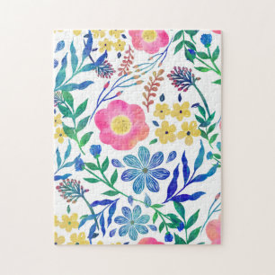 Puzzle Design élégant de peinture à la main de fleurs ros