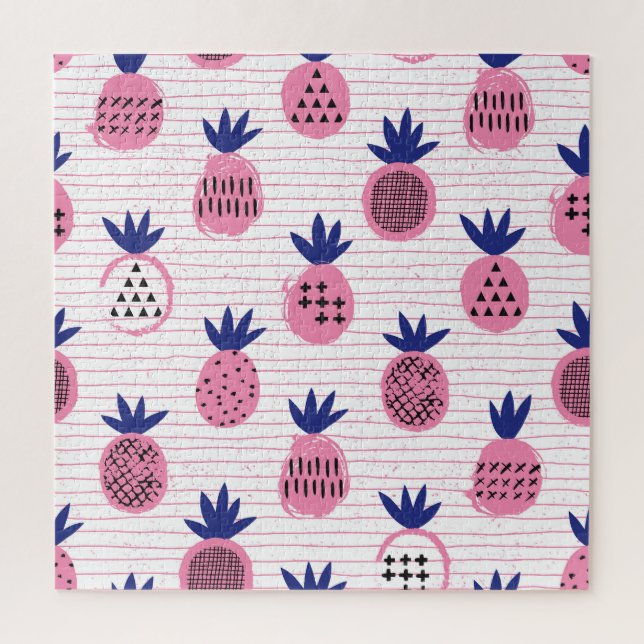 Puzzle Design enfant ananas, motif vintage. (Vertical)