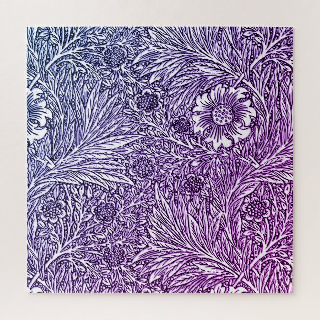Puzzle Design floral complexe dans les tons violets et bl (Vertical)