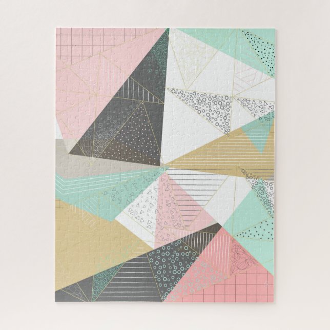 Puzzle Design géométrique triangles or élégant (Vertical)