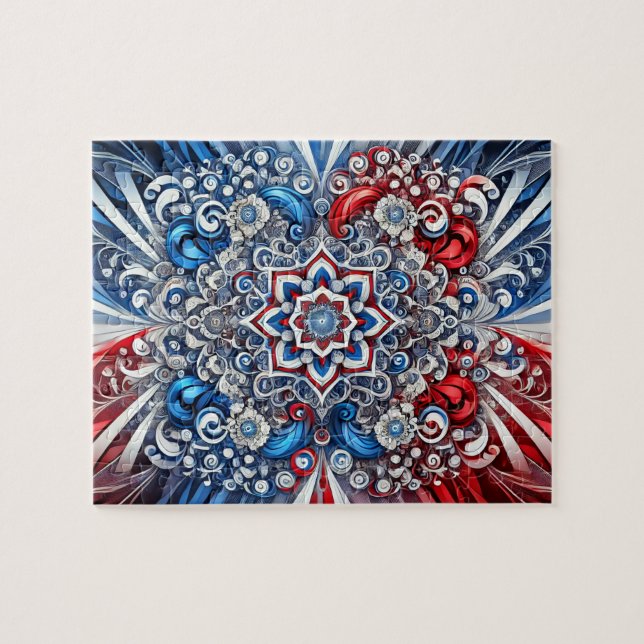 Puzzle Design moderne abstrait Couleurs françaises (Horizontal)