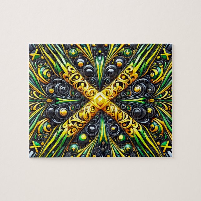 Puzzle Design moderne abstrait Couleurs jamaïcaine (Horizontal)