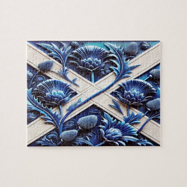 Puzzle design moderne abstrait Scottish Thistles (Horizontal)