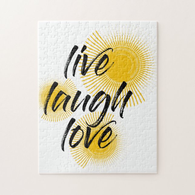 Puzzle Design moderne, gai, tendance Live Laugh Love (Vertical)
