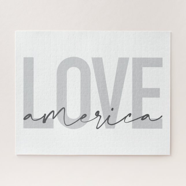 Puzzle Design moderne, simple, chic, cool de Love America (Horizontal)