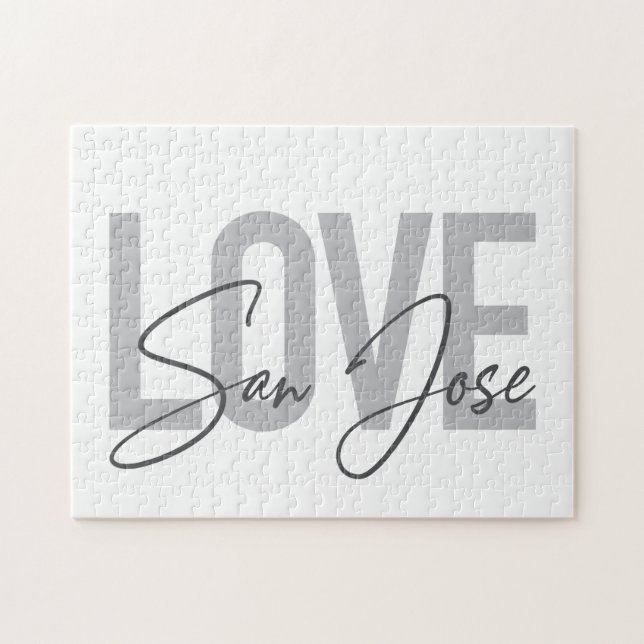 Puzzle Design moderne, simple, chic, cool Love San Jose (Horizontal)