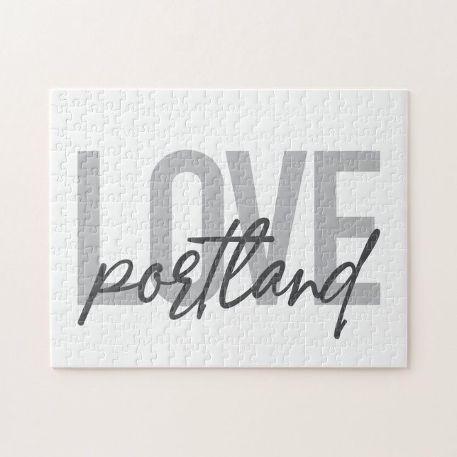 Puzzle Design moderne, simple, urbain, cool Love Portland (Horizontal)