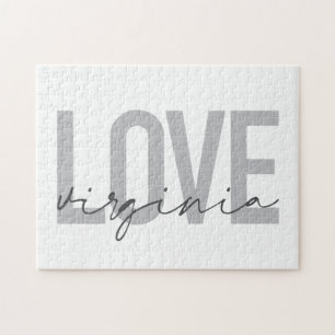 Puzzle Design moderne, simple, urbain, cool Love Virginia