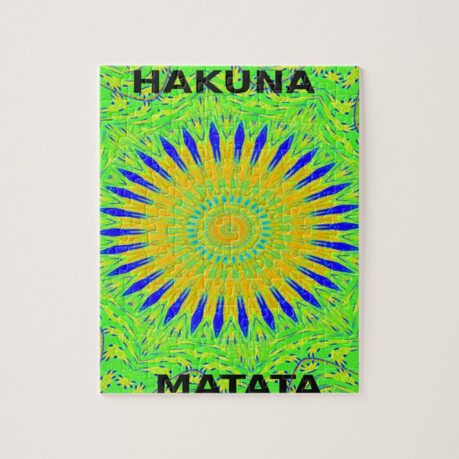 Puzzle Design Motif africain en vert et en or (Vertical)