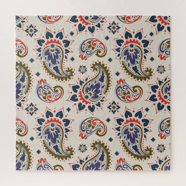 Puzzle Design motif paisley classique et transparent. (Vertical)