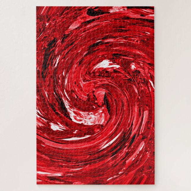 Puzzle Design noir blanc rouge (Vertical)