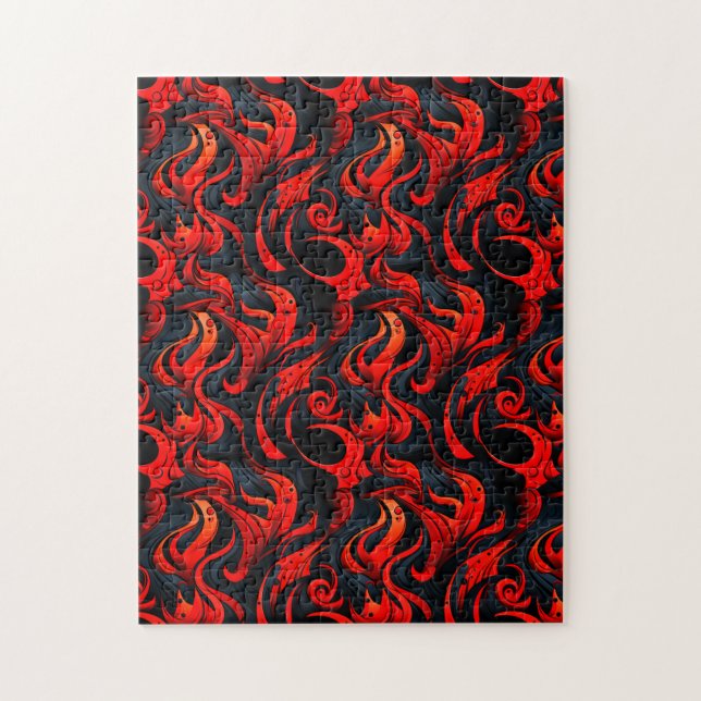 Puzzle Design noir et rouge (Vertical)