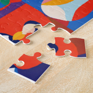 Puzzle Design plat coloré, style matisse, peo différent