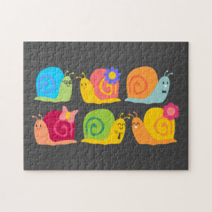 Puzzle Design pour enfants d'escargots mignons
