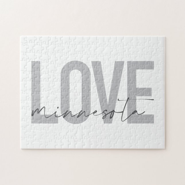 Puzzle Design simple, moderne, urbain, cool Love Minnesot (Horizontal)