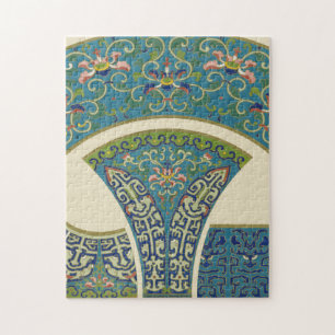 Puzzle Designs orientaux bleus avec facettes souriantes