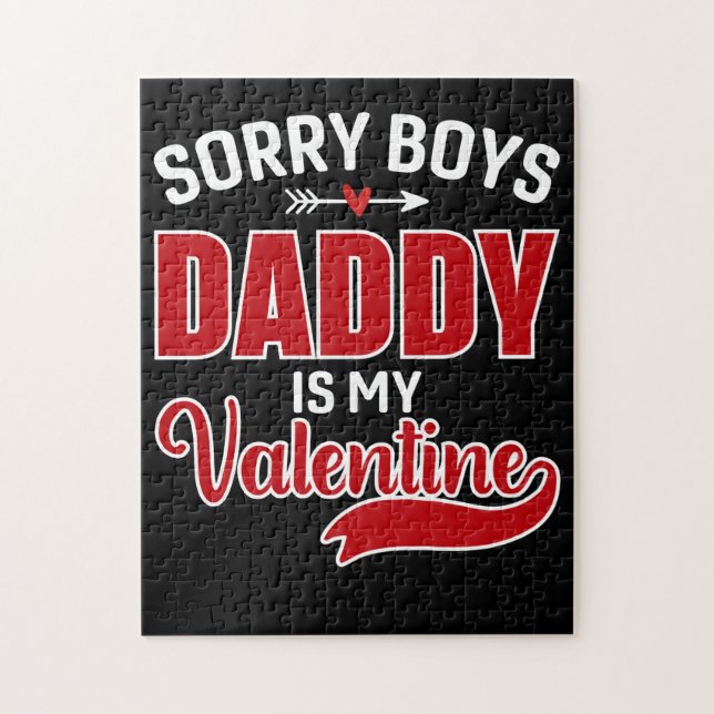 Puzzle Désolé Boys Papa est ma Saint Valentin (Vertical)
