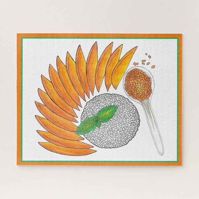 Puzzle Dessert De Riz Sticky Mango Cuisine Thaïlandaise (Horizontal)