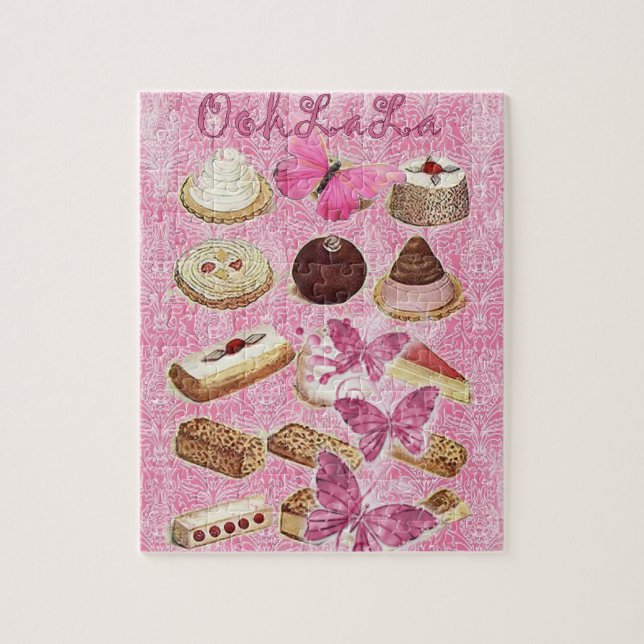 Puzzle dessert français de gâteau de biscuits de (Vertical)