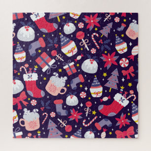Puzzle desserts de Noël, motif étoilé vintage.