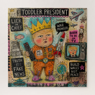 Puzzle Dessin animé collage président bambin drôle