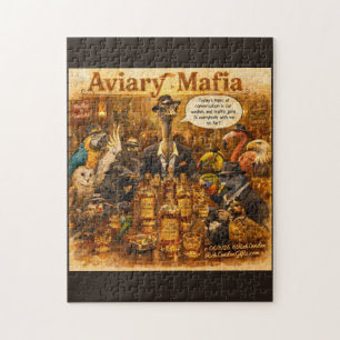 Puzzle Dessin animé de la mafia aviaire – Humour de la fa