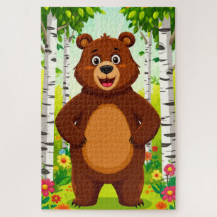 Puzzle Dessin animé d'ours brun mignon