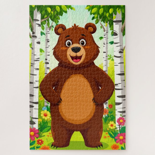 Puzzle Dessin animé d'ours brun mignon (Vertical)