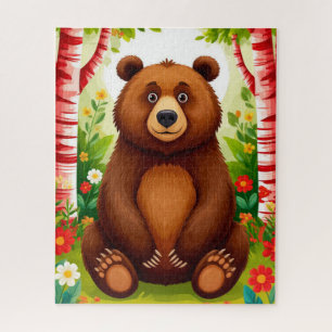 Puzzle Dessin animé d'ours brun mignon