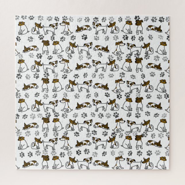 Puzzle Dessin animé Jack Russell Terrier Difficile (Vertical)