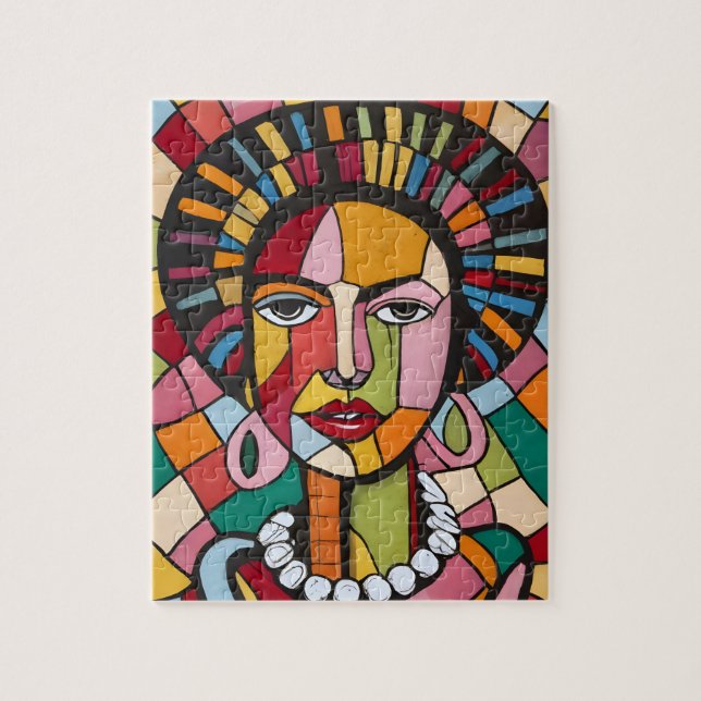 Puzzle Dessin avec cubes Art cubiste surréaliste (Vertical)