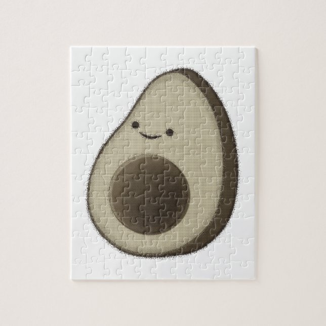 Puzzle Dessin Avocado de style vintage (Vertical)