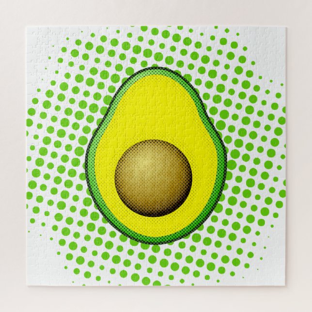 Puzzle Dessin Avocado de style vintage (Vertical)