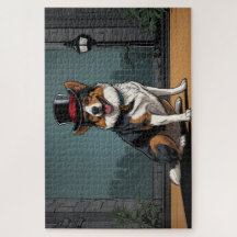 Dessin chien berger australien dans une rue