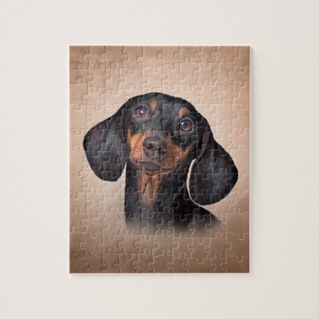 Puzzle Dessin Dachshund de race de chien (Vertical)