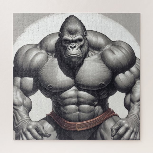 Puzzle Dessin d'art pop de Gorilla Bodybuilder (Vertical)