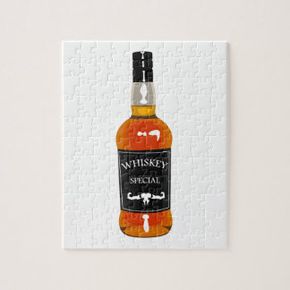 Puzzle Dessin de bouteille de whiskey d'isolement sur