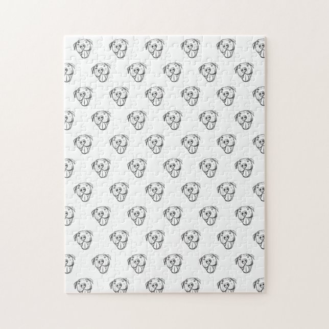 Puzzle dessin de bulle simple amoureux de les chiens noir (Vertical)