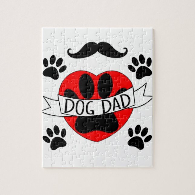 Puzzle Dessin De Chien Papa Paw Et Red Heart (Vertical)