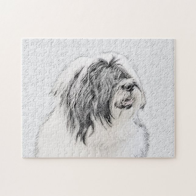 Puzzle Dessin de collie à oreilles - Joli art original de (Horizontal)