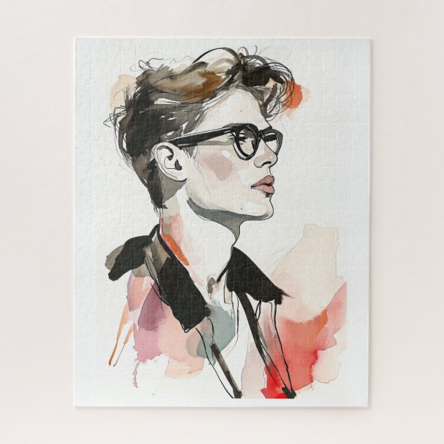 Puzzle Dessin de l'homme Hipster (Vertical)