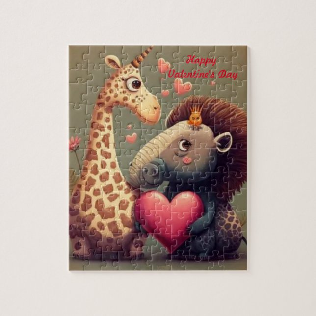 Puzzle Dessin de Saint Valentin sur mesure (Vertical)
