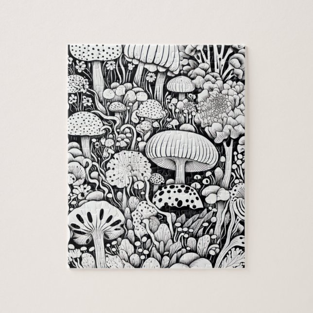 Puzzle Dessin de trait de champignon (Vertical)