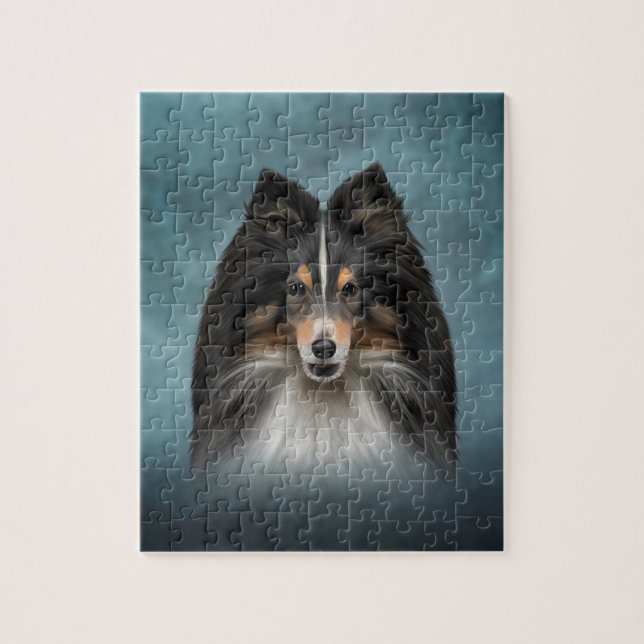 Puzzle Dessin Dog Shetland Sheepdog, Shelter (Vertical)