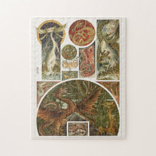 Puzzle Dessin dragon, Art nouveau par Anton Seder Jigsaw 