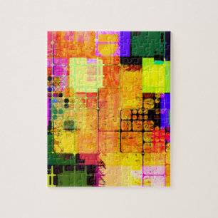 Puzzle Dessin géométrique multicolore funky